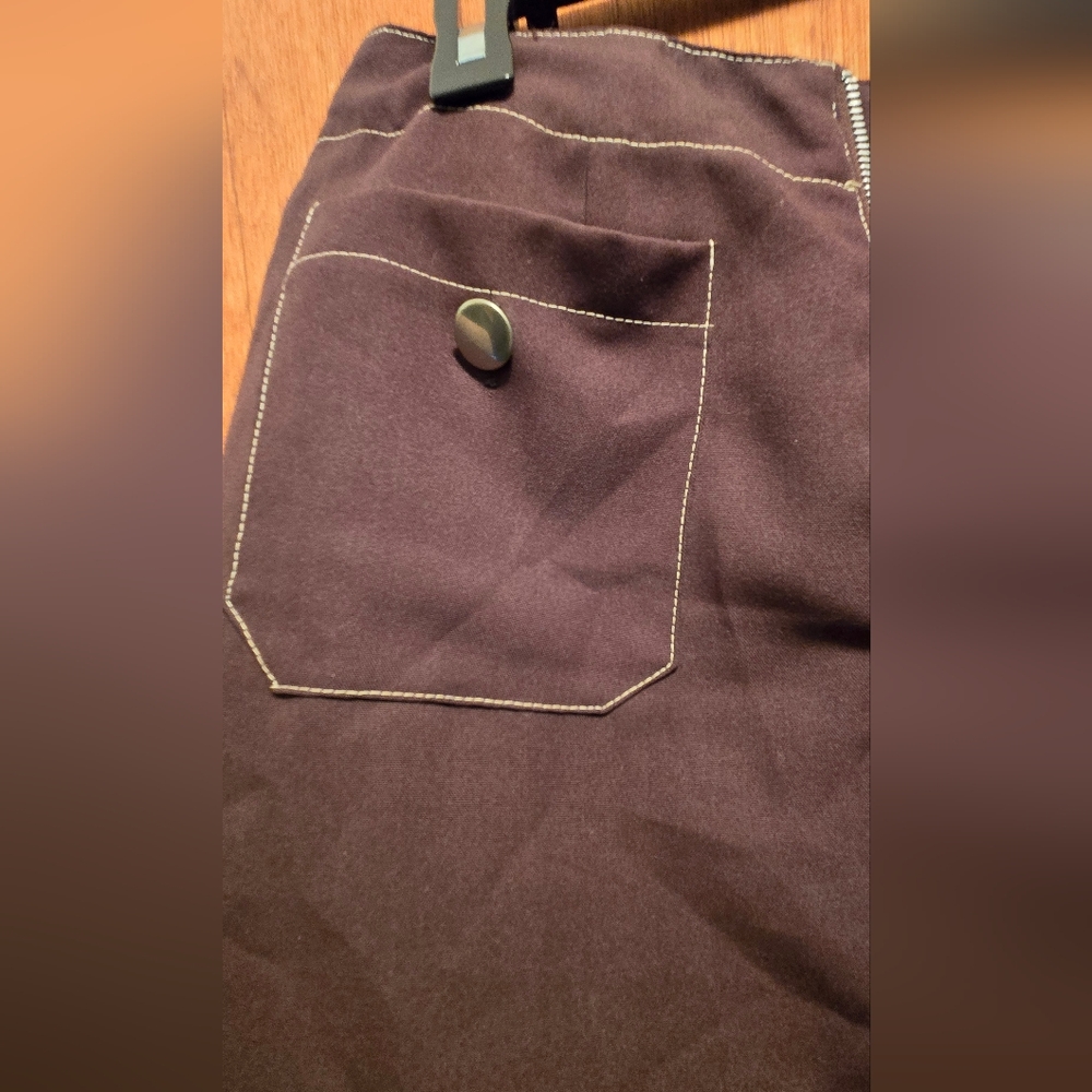 Pretty Good Brown Mini Skirt with Pockets SzM - Picture 4 of 7
